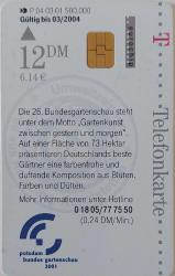 ALMANYA (GERMANY) BUGA POTSDAM 2001 NADİR BİTKİLER TEMALI ÇİPLİ ORİJİNAL TELEFON KARTI 1 ADET ÇOK NADİR