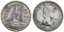 KANADA 1953 YILI 10 CENT GÜMÜŞ ÇÇT 2.3 GR.