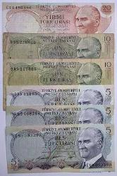 6 ADET 6. EMİSYON 20-10-5 TL LOTU TEMİZ / ÇT / ÇÇT 100 TL