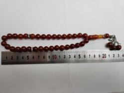 KOYU KIRMIZI AKİK TESBİH 33lü