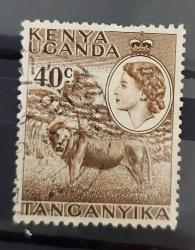 İngiliz sömürgesi Kenya -Uganda-Tanganika-damgalı