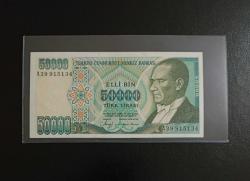 7.EMİSYON NADİR A SERİSİ 50.000 LİRA ÇİL KONDİSYONDA