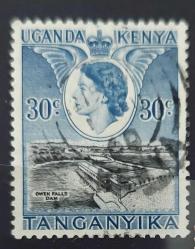 İngiliz sömürgesi Kenya -Uganda-Tanganika-damgalı