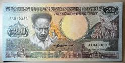 1988 Surinam 250 Gulden Çil Kondisyonda Koleksiyonluk Yabancı Kağıt Para