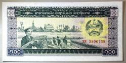 1979-1988 Laos 100 Kip Çil Kondisyonda Koleksiyonluk Yabancı Kağıt Para