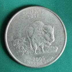 AMERİKA   2005 D    25 CENT  ÇEYREK DOLAR     HATIRA  50 Eyalet Çeyreklikleri - Kansas