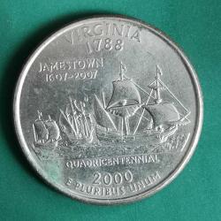 AMERİKA   2000  P    25 CENT  ÇEYREK DOLAR     HATIRA  50 Eyalet Çeyreklikleri - Virginia