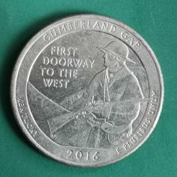 AMERİKA   2016  P    25 CENT  ÇEYREK DOLAR     HATIRA  Güzel Amerika Çeyrekleri - Cumberland Boşluğu