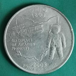 AMERİKA   2002 D     25 CENT  ÇEYREK DOLAR     HATIRA  50 Eyalet Çeyreklikleri - Ohio