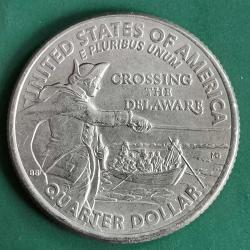AMERİKA   2021 P     25 CENT  ÇEYREK DOLAR     HATIRA    George Washington - Delaware'i Geçmek