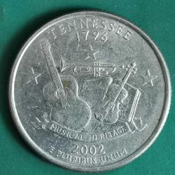 AMERİKA   2002 P     25 CENT  ÇEYREK DOLAR     HATIRA   50 Eyalet Çeyreklikleri - Tennessee