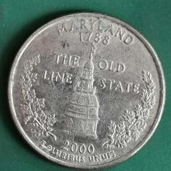 AMERİKA   2000  P     25 CENT  ÇEYREK DOLAR     HATIRA   50 Eyalet Çeyreklikleri - Maryland