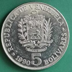 VENEZUELA  1990   5   BOLİVAR