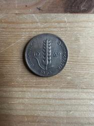 1930 Yunanistan 10 Drahmi Gümüş Athena Portre . 6.9 gram