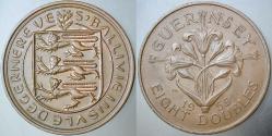 GUERNSEY 8 DOUBLES 1959 BRONZ 31 mm.