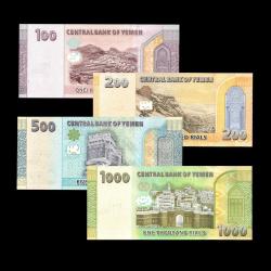 YEMEN (1997-1998) - 100, 200, 500, 1.000 Riels (4'lü SET - ÇİL 10/10)