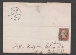 LOT.2 » Ingiltere 1841 Victoria Kiremit 1 peny pulla postadan gecmiş 1842 tarihli zarf parcası cok nadir