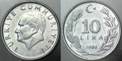 TÜRKİYE CUMHURİYETİ 10 LİRA 1986.