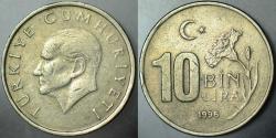 TÜRKİYE CUMHURİYETİ 10 BİN LİRA 1996 KALIN TİP.