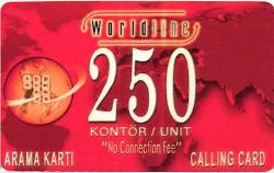 K = UZAK ARAMA KARTI ( CALLING  CARD - 250  KONTÖR ) TEMİZ ve NADİR