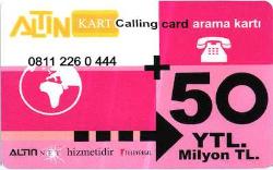 K = UZAK ARAMA KARTI ( ALTIN  KART - 50  YTL ) TEMİZ ve NADİR
