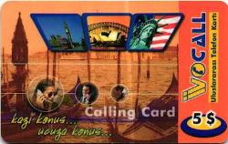 K = UZAK ARAMA KARTI ( CALLING  CARD - 5  $ ) TEMİZ ve NADİR