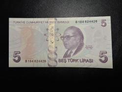 9. EMİSYON 5 TÜRK LİRASI B 184 624624  ÇİL ( VARYETE ) TCM 2834