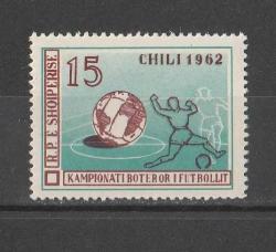 1962 Arnavutluk FIFA Dünya Kupası Şili Damgasız Pul MNH (Katalog: 103 tl.)