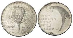 Türkiye 100 Lira, 1973 Gümüş 22 gr Cumhuriyetin 50. Yılı