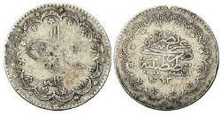 Osmanlı İmparatorluğu 5 Kuruş, 1293/13 (1876) Gümüş 6.01 gr Nadirlik: R K.Ç Sultan Abdulhamid II (1876 - 1908)