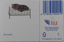 FİNLANDİYA TELE PUHELUKORTTI 30 MK KEDİ VE EVİ TEMALI 1996 ÇİPLİ ORİJİNAL TELEFON KARTI 1 ADET ÇOK NADİR