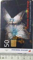 LİTVANYA TELEKOMAS 50 KELEBEKLER TEMALI 2000 ÇİPLİ ORİJİNAL TELEFON KARTI 1 ADET ÇOK NADİR