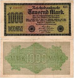 P#76c.2 Almanya 1000 Mark 1922 Temiz