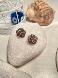 Vintage Akik Küpeler 925 Gümüş