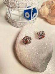 Vintage Akik Küpeler 925 Gümüş