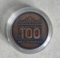 MİLLİ SARAYLAR BAŞKANLIĞININ 100.YILI DARPHANE HATIRA PARASI BRONZ / SERTİFİKALI