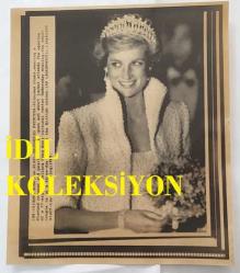 PRENSES DIANA'NIN ORİJİNAL HABER AJANSI BASIM FOTOĞRAFI (KAĞIT BASKI) - NEWS AGENCY PHOTO (PAPER PRINT) OF PRINCESS DIANA - 21 x 18 cm EBADINDA - PRINCESS DIANA, 1989