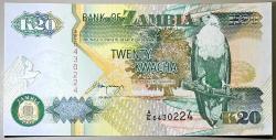 1992 Zambia 20 Kwacha Çil Kondisyonda Koleksiyonluk Yabancı Kağıt Para