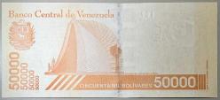 2019 Venezuela 50.000 Bolivares Çil Kondisyonda Koleksiyonluk Yabancı Kağıt Para
