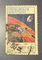Türk Pulu - Turkish Stamp -  Postadan Geçmiş Pul Filateli - 1986 DAMGALI - METEOROLOJİ ENSTİTÜSÜ TEMALI PUL, 100 LİRA - Türkiye Cumhuriyeti - NOSTALJİK DOĞUM GÜNÜ HEDİYESİ