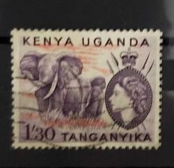İngiliz sömürgesi Kenya -Uganda-Tanganika-damgalı