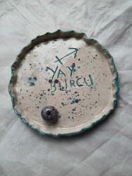 Seramikten yay burcu simgeli tütsülük yada dekoratif tabak