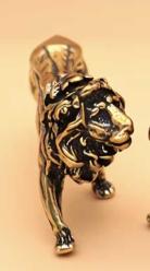 Pirinç Aslan Figürü – Mini Dekoratif Biblo