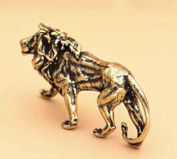 Pirinç Aslan Figürü – Mini Dekoratif Biblo