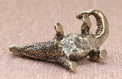 Pirinç Timsah Figürü – Mini Dekoratif Biblo