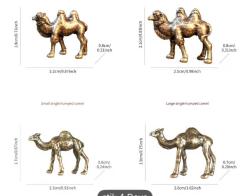 4’lü Pirinç Deve Figürü Seti – Mini Dekoratif Biblo