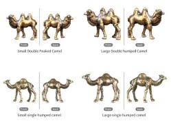 4’lü Pirinç Deve Figürü Seti – Mini Dekoratif Biblo