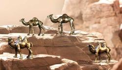 4’lü Pirinç Deve Figürü Seti – Mini Dekoratif Biblo