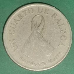 PANAMA 2005   1/4 BALBOA   HATIRA  Meme Kanseri Bilinçlendirme