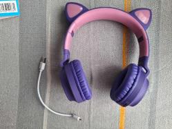 Kedi Kulaklı Kablosuz Kulaklık - Mikrofonlu - Hafıza kartı ve aux girişi - Bluetooth